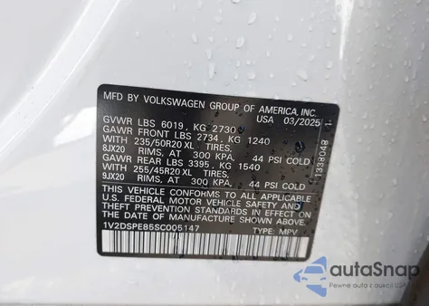 2025 Volkswagen Id.4 Awd Pro из США, поврежденный, VIN 1V2DSPE85SC005147